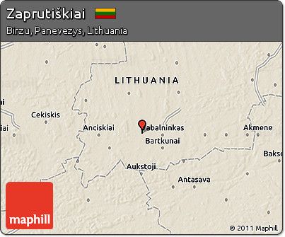 Shaded Relief 3D Map of Zaprutiškiai