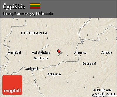 Shaded Relief 3D Map of Čypiškis