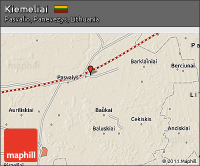 Shaded Relief 3D Map of Kiemeliai