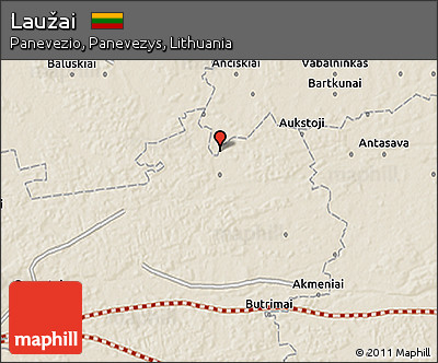 Shaded Relief 3D Map of Laužai