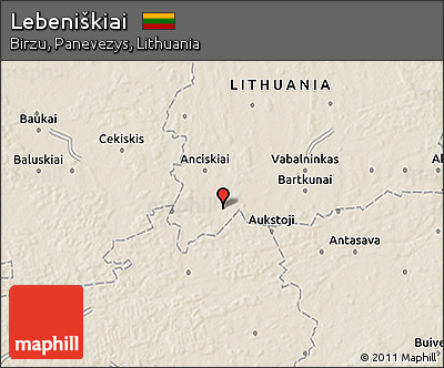 Shaded Relief 3D Map of Lebeniškiai