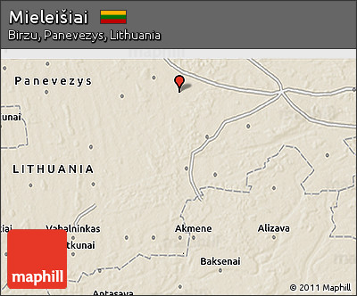 Shaded Relief 3D Map of Mieleišiai