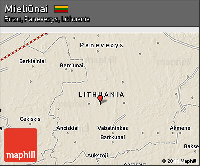 Shaded Relief 3D Map of Mieliūnai
