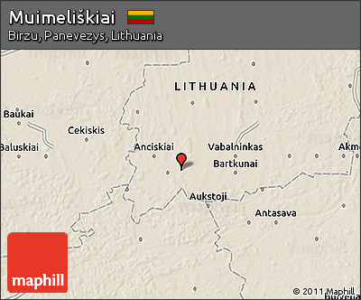 Shaded Relief 3D Map of Muimeliškiai