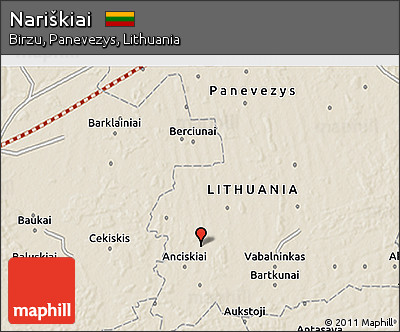 Shaded Relief 3D Map of Nariškiai