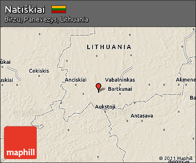 Shaded Relief 3D Map of Natiškiai