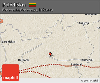 Shaded Relief 3D Map of Pėlėdiškis