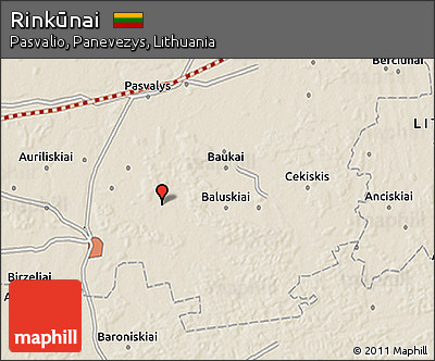 Shaded Relief 3D Map of Rinkūnai