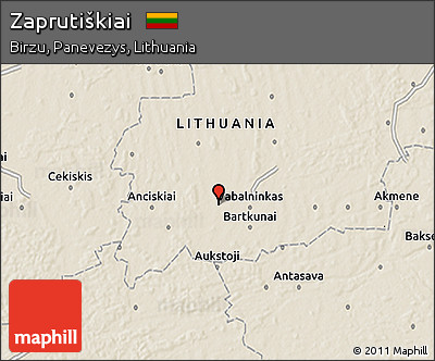 Shaded Relief 3D Map of Zaprutiškiai