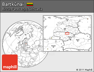 Blank Location Map of Bartkūnai