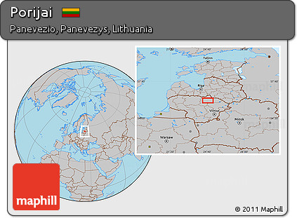Gray Location Map of Porijai