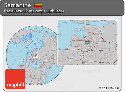 Gray Location Map of Samaninė