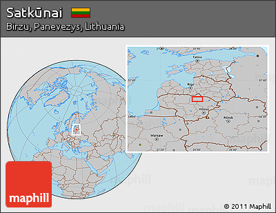Gray Location Map of Satkūnai