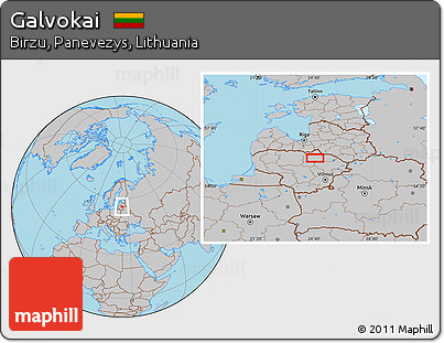Gray Location Map of Galvokai