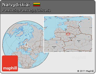 Gray Location Map of Narvydiškiai