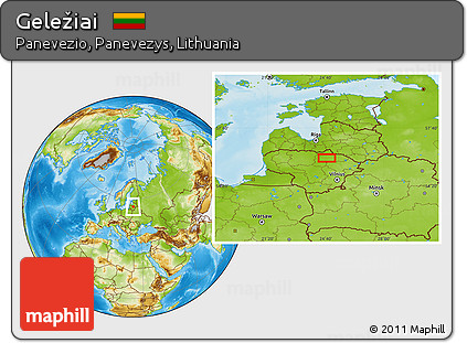 Physical Location Map of Geležiai