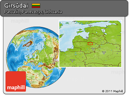 Physical Location Map of Girsūdai