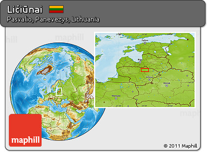 Physical Location Map of Ličiūnai
