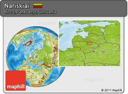 Physical Location Map of Nariškiai