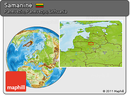 Physical Location Map of Samaninė