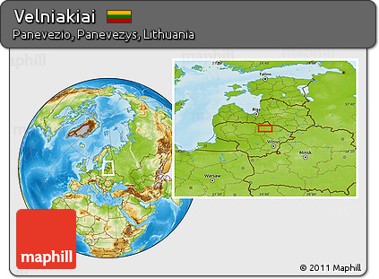 Physical Location Map of Velniakiai