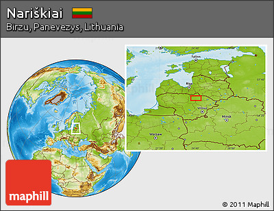 Physical Location Map of Nariškiai