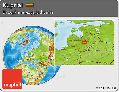 Physical Location Map of Kupriai