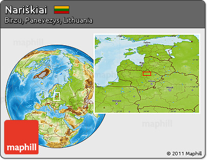 Physical Location Map of Nariškiai