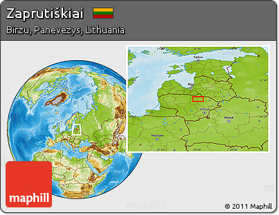 Physical Location Map of Zaprutiškiai