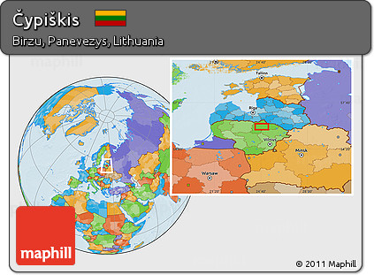 Political Location Map of Čypiškis