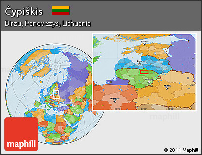 Political Location Map of Čypiškis