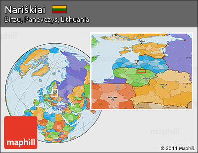 Political Location Map of Nariškiai