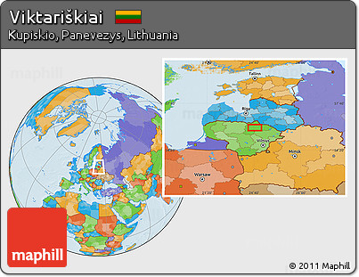 Political Location Map of Viktariškiai