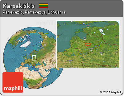 Satellite Location Map of Karsakiškis