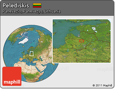 Satellite Location Map of Pėlėdiškis