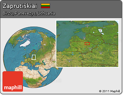 Satellite Location Map of Zaprutiškiai