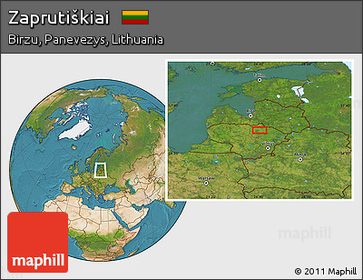 Satellite Location Map of Zaprutiškiai