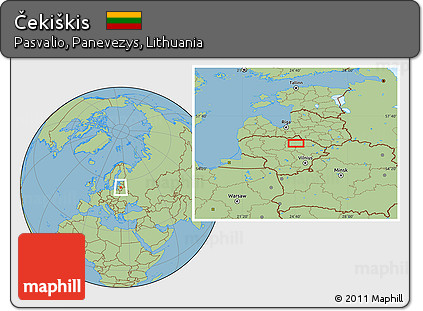 Savanna Style Location Map of Čekiškis