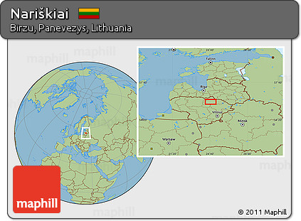 Savanna Style Location Map of Nariškiai