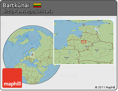 Savanna Style Location Map of Bartkūnai