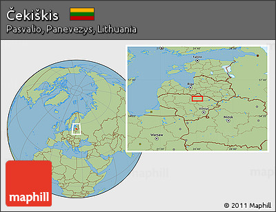 Savanna Style Location Map of Čekiškis