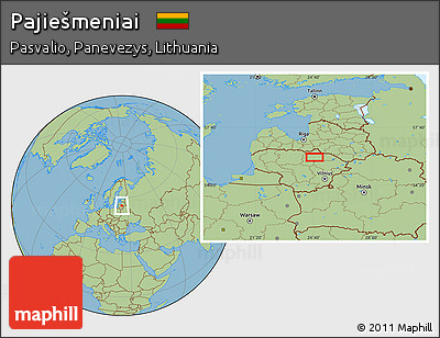 Savanna Style Location Map of Pajiešmeniai