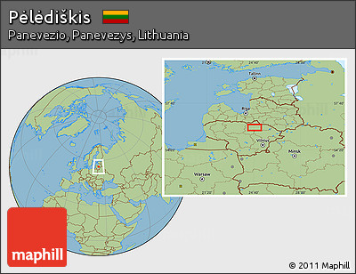 Savanna Style Location Map of Pėlėdiškis