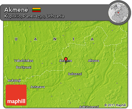 Physical Map of Akmenė
