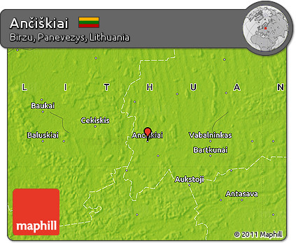 Physical Map of Ančiškiai