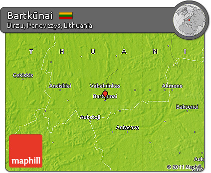 Physical Map of Bartkūnai