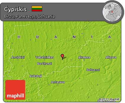Physical Map of Čypiškis