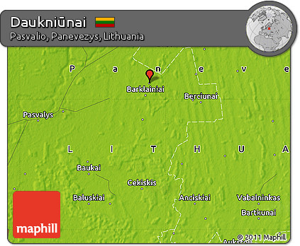 Physical Map of Daukniūnai