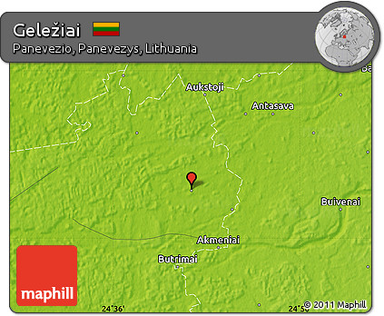 Physical Map of Geležiai
