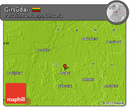 Physical Map of Girsūdai